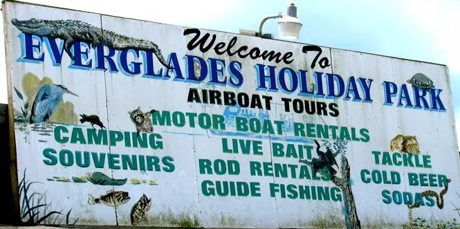 Original Everglades Holiday Park Sign circa 1980's